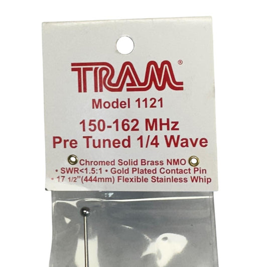 TRAM MODEL 1121 PRE-TUNED 1/4 WAVE ANTENNA 150-162MHz CHROMED FOR FORKLIFT NSFS