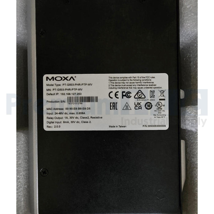 MOXA PT-G503-PHR-PTP-WV GIGABIT MANAGED REDUNDANCY BOX 10/100/1000BaseT(X) NSMP