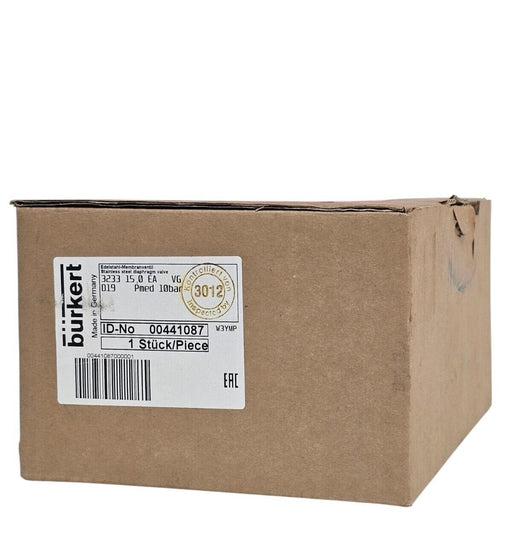 NIB BURKERT 3233 15,0 EA VG DIAPHRAGM VALVE ID-NO: 00441087