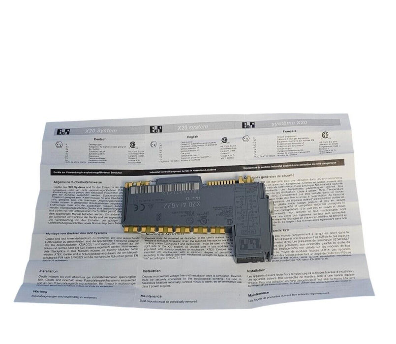 NIB B&R X20AI4622 INPUT MODULE X20 SYSTEM X20 AI 4622