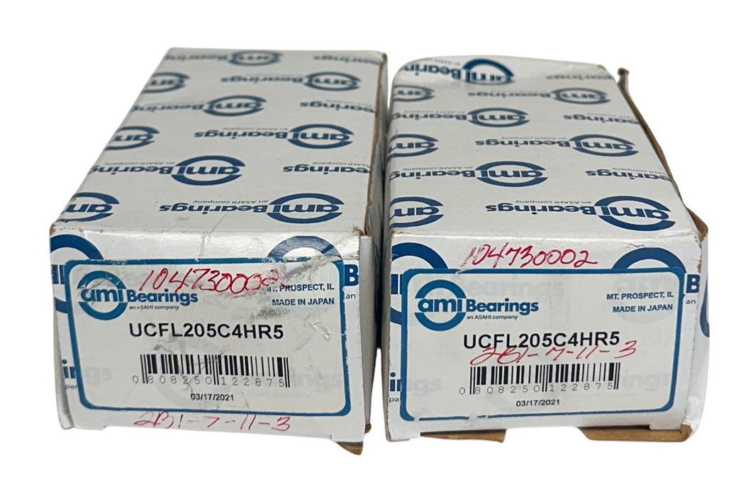 2 AMI BEARINGS UCFL205C4HR5 HIGH-TEMP FLANGE MOUNT BEARINGS 2-BOLT 25mm NSMP