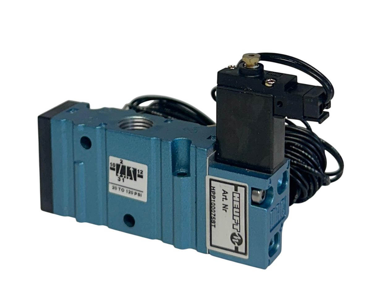 HEUFT MAC HPP100075ST SOLENOID VALVE 24VDC COIL 20-120PSI 3/2 WAY NSNP