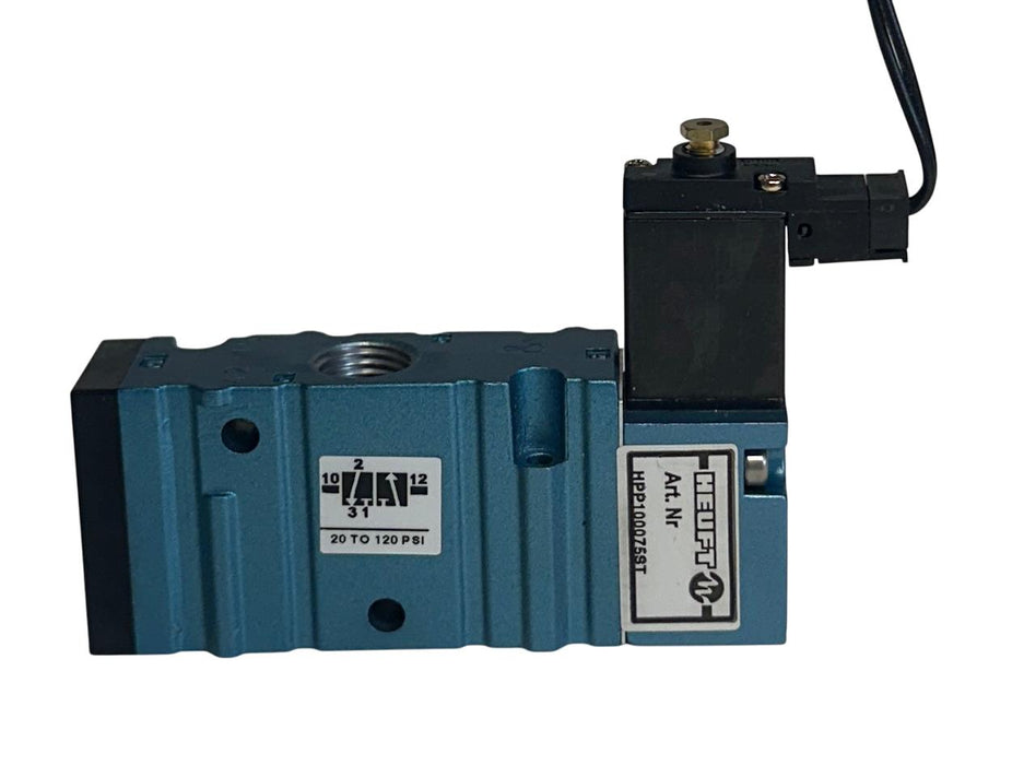 HEUFT MAC HPP100075ST SOLENOID VALVE 24VDC COIL 20-120PSI 3/2 WAY NSNP