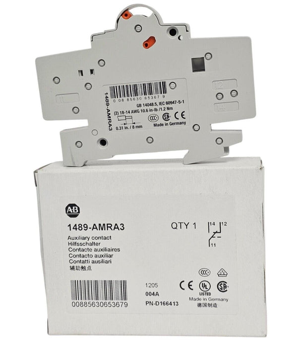 NIB ALLEN BRADLEY 1489-AMRA3 AUXILIARY CONTACT 1489AMRA3