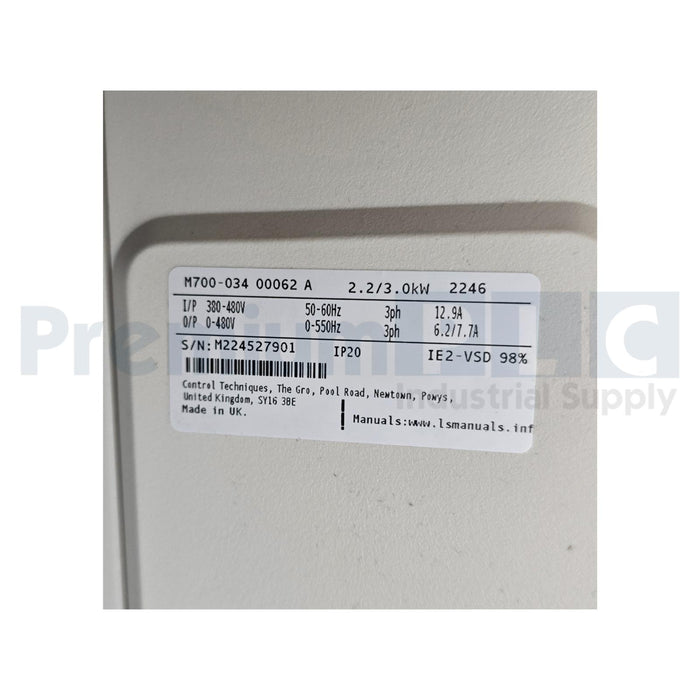 NIDEC LEROY SOMER M700-034 00062 A101 03 AB100 H/W V2 UNIDRIVE M 2.2/3.0kW NSMP