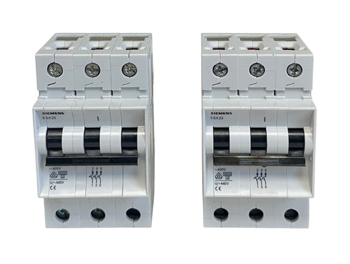 2 SIEMENS 5SX23 CIRCUIT BREAKERS 480VAC MAX 5SX23C32 / 5SX23C4 3-POLE NSNP