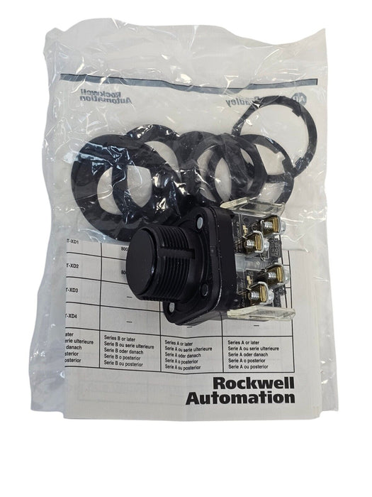 NIB ALLEN BRADLEY 800H-AR2A BOOTLESS FLUSH HEAD PUSH BUTTON SER. F