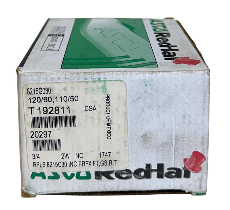 ASCO 8215G030 RedHat SOLENOID VALVE 110/120V 50/60Hz COIL 3/4'' 10.1W NSMP