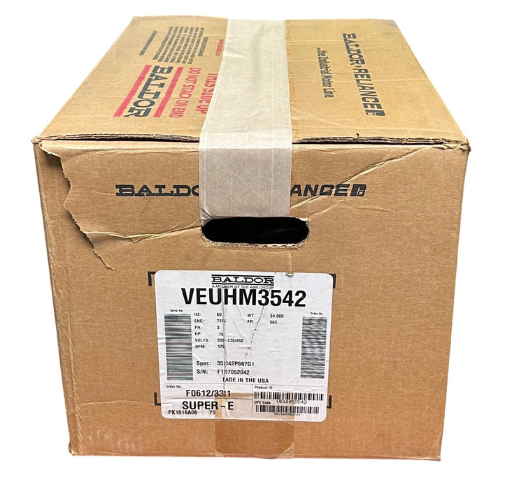 BALDOR RELIANCE VEUHM3542 / 35X042P667G1 SUPER-E INDUSTRIAL MOTOR .75HP NSMP