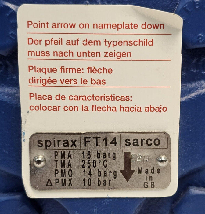 NEW SPIRAX SARCO FT14-10 TV DN15 PN16 R/L BALL FLOAT STEAM TRAP 1440193