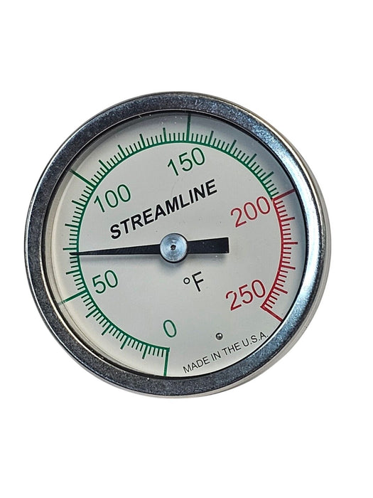 NIB STREAMLINE HH0154F47STR OEM BIMETAL DIAL THERMOMETER 0/250 DEG. F
