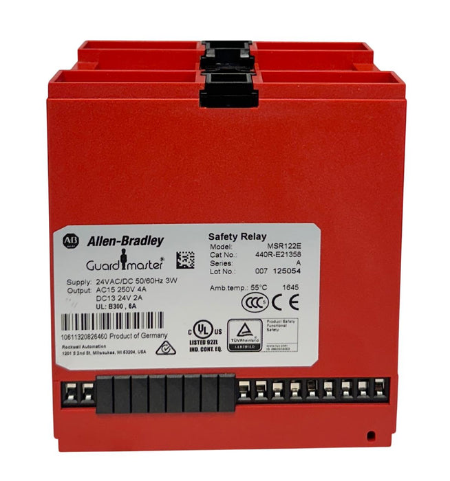 ALLEN BRADLEY 440R-E21358 /A MSR122E Guardmaster SAFETY RELAY 24V AC/DC NSNP