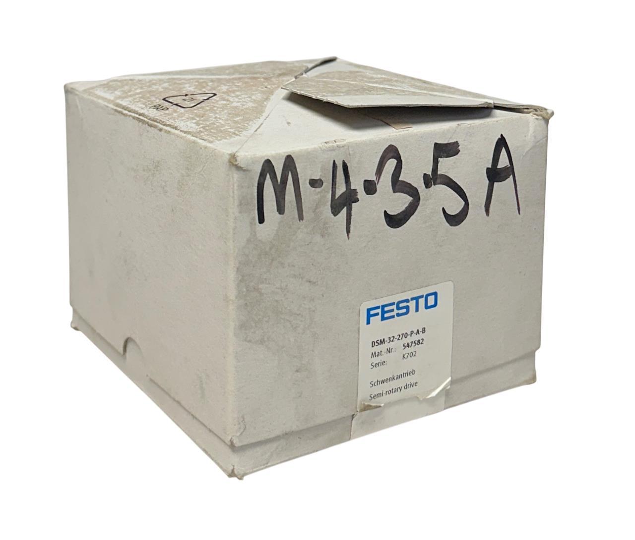 FESTO DSM-32-270-P-A-B / 547582 SEMI-ROTARY DRIVE DSM SERIES ACTUATOR 32mm NSMP
