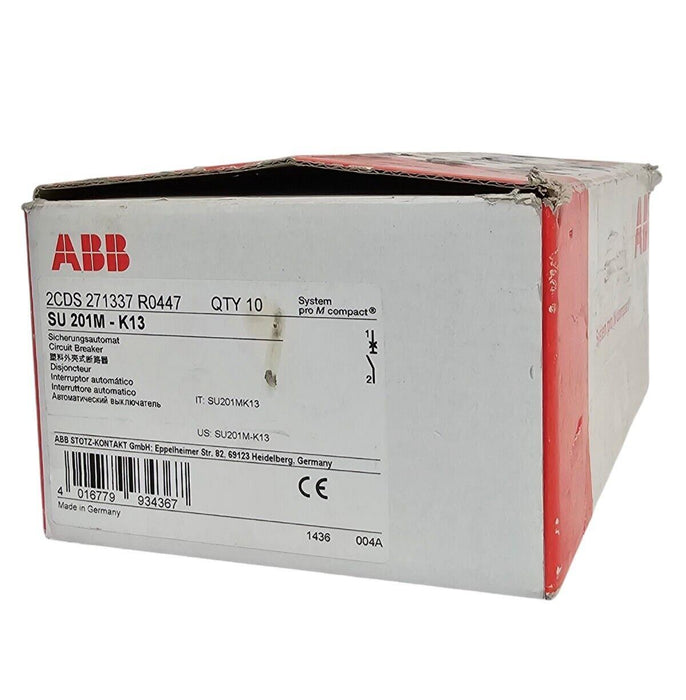 BOX OF 2 NEW ABB 2CDS271337R0447 CIRCUIT BREAKERS SU 201M - K13