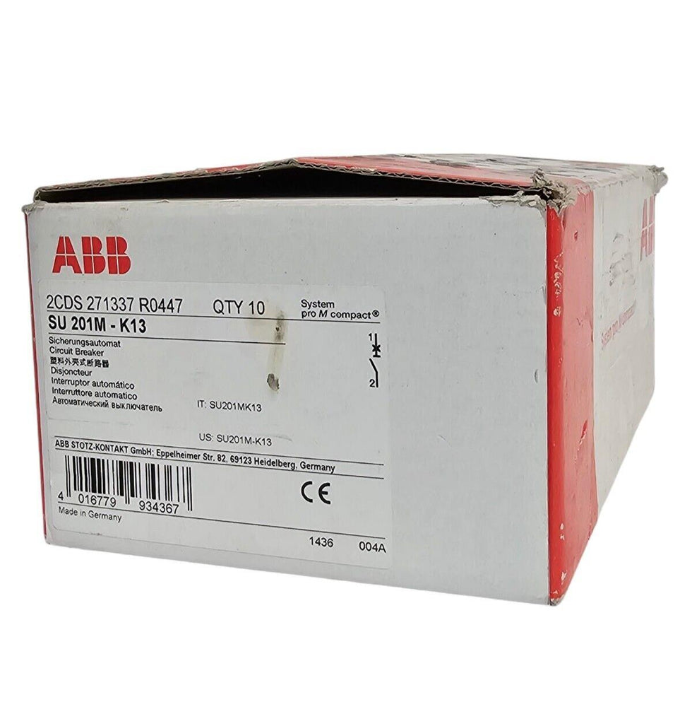 BOX OF 2 NEW ABB 2CDS271337R0447 CIRCUIT BREAKERS SU 201M - K13