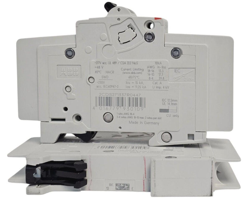BOX OF 2 NEW ABB 2CDS271337R0447 CIRCUIT BREAKERS SU 201M - K13