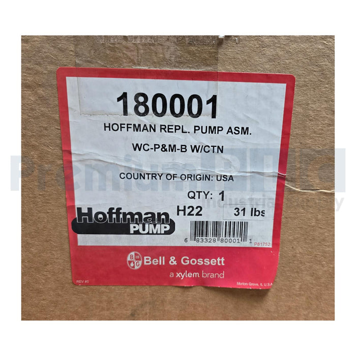 BELL & GOSSETT HOFFMAN 180001 WATCHMAN B-STYLE PUMP & MOTOR 1/3HP 9-20GPM NSMP