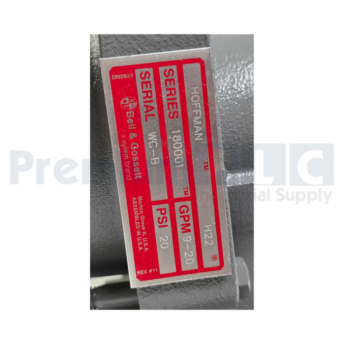 BELL & GOSSETT HOFFMAN 180001 WATCHMAN B-STYLE PUMP & MOTOR 1/3HP 9-20GPM NSMP