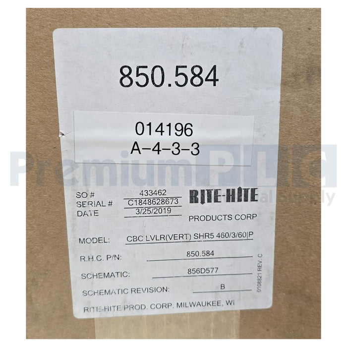 RITE-HITE 850.584 DOK-COMMANDER CONTROLLER CBC LVLR(VERT) SHR5 460/3/60/P NSMP