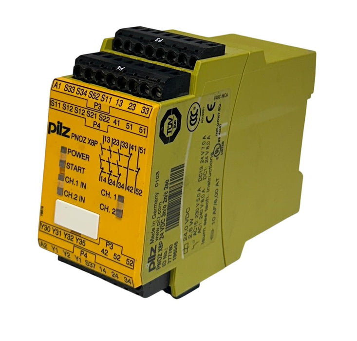 PILZ PNOZ X8P 24 VDC 3n/o 2n/c 2so / 777760 SAFETY RELAY 24VDC 2.5W USNP