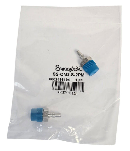 LOT OF 2 NEW SWAGELOK SS-QM2-S-2PM SS MINIATURE QUICK-CONNECT STEMS W/O VALVE