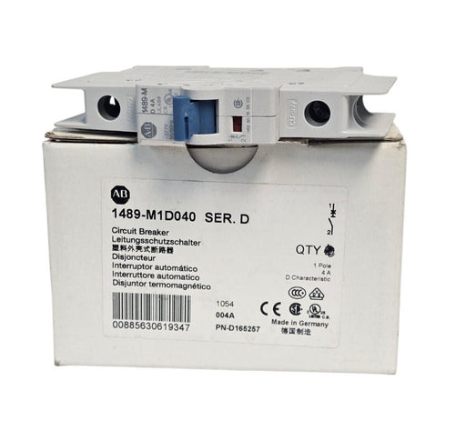 NIB ALLEN BRADLEY 1489-M1D040 SER. D CIRCUIT BREAKER 1489M1D040