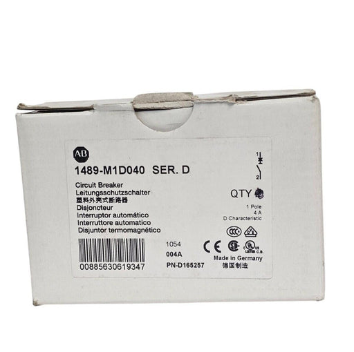 NIB ALLEN BRADLEY 1489-M1D040 SER. D CIRCUIT BREAKER 1489M1D040