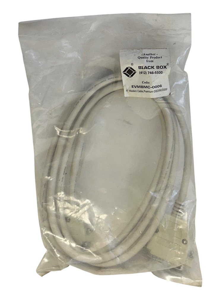 BLACK BOX EVMBMC-0006 / EVMBMC0006 AT MODEM CABLE PREMIUM-DB25M/DB9F NSFS