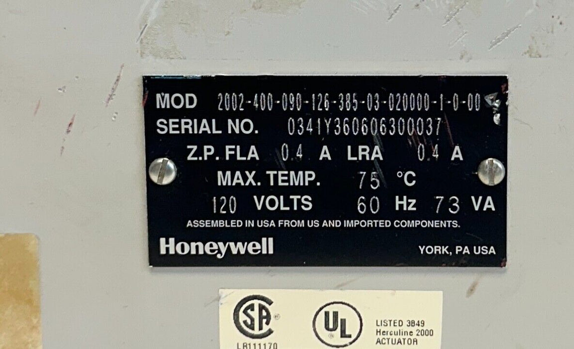 HONEYWELL 2002-400-090-126-385-03-020000-1-0-00 HercuLine 2000 ACTUATOR USNP