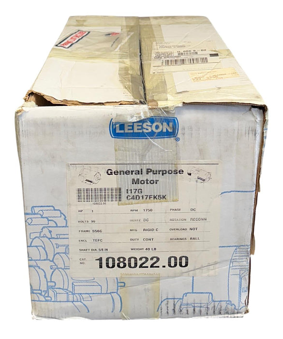 LEESON 108022.00 / C4D17FK5K GENERAL PURPOSE MOTOR 1HP 90VDC 5/8'' SHAFT NSMP