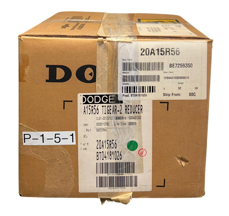 DODGE 20A15R56 TIGEAR-2 REDUCER 15:1 GEAR RATIO 1.69HP MAX RIGHT HAND NSMP