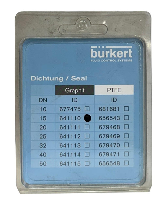 10 BURKERT 641110 SEALING PACKED DN15 FOR ANGLE SEAT VALVE SEALS NSMP