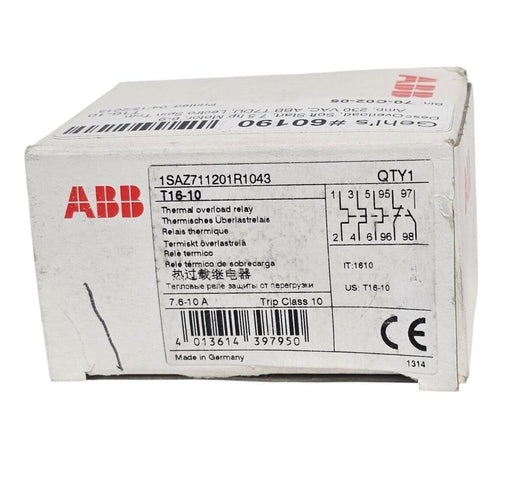 NIB ABB 1SAZ711201R1043 T16-10 THERMAL OVERLOAD (7.6 - 10.0 A)