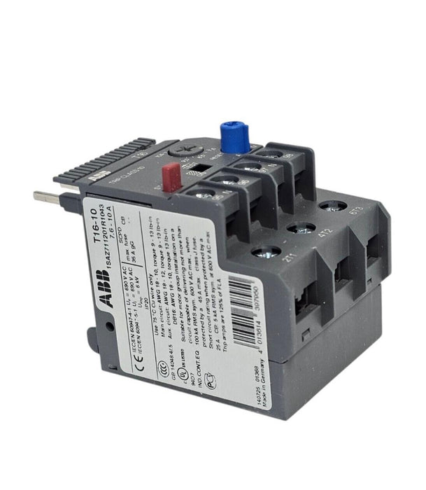 NIB ABB 1SAZ711201R1043 T16-10 THERMAL OVERLOAD (7.6 - 10.0 A)
