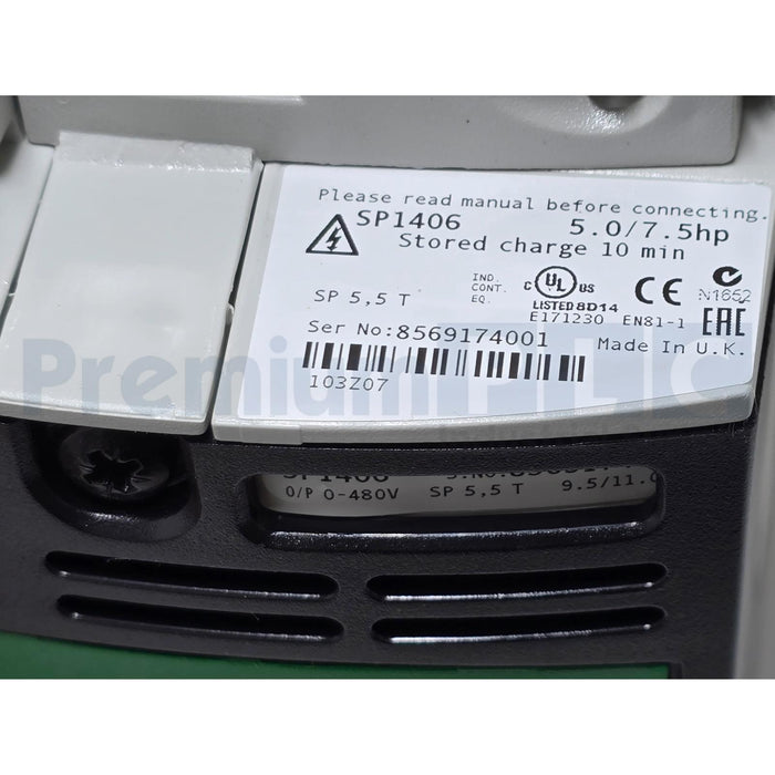 EMERSON CONTROL TECHNIQUES SP1406 SP5.5T UNIDRIVE SP AC DRIVE 5.0/7.5HP NSMP