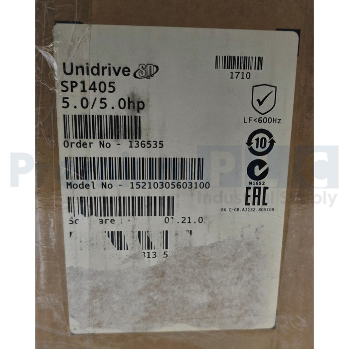 EMERSON CONTROL TECHNIQUES SP1405 SP4.5T UNIDRIVE SP SPEED DRIVE VSD 5HP NSMP
