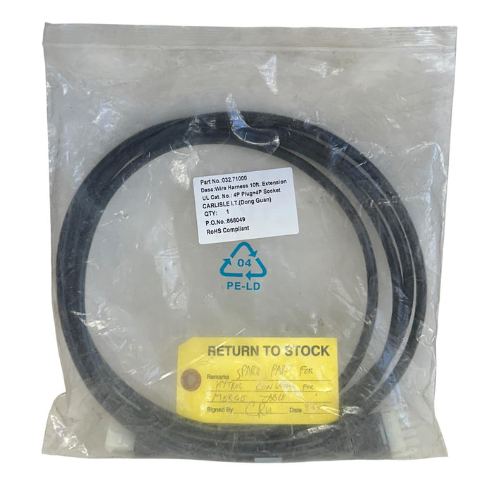 HYTROL 032.71000 / 03271000 WIRE HARNESS 10FT EXTENSION 4P PLUG+4P SOCKET NSMP