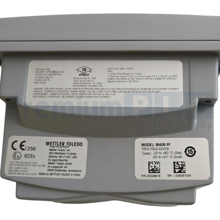 METTLER TOLEDO M400 FF FISCO FIELD DEVICE CONDUCTIVITY TRANSMITTER 30026616 NSMP