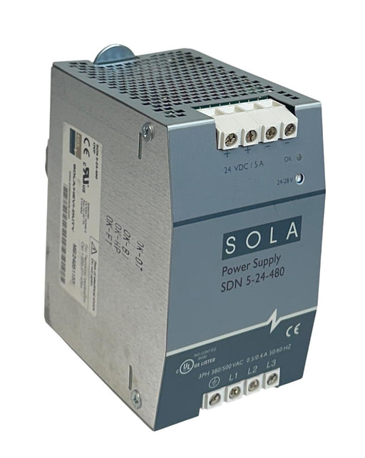 SOLA SDN 5-24-480 / SDN524480 HEVI-DUTY POWER SUPPLY 380/500VAC INPUT 24VDC NSNP