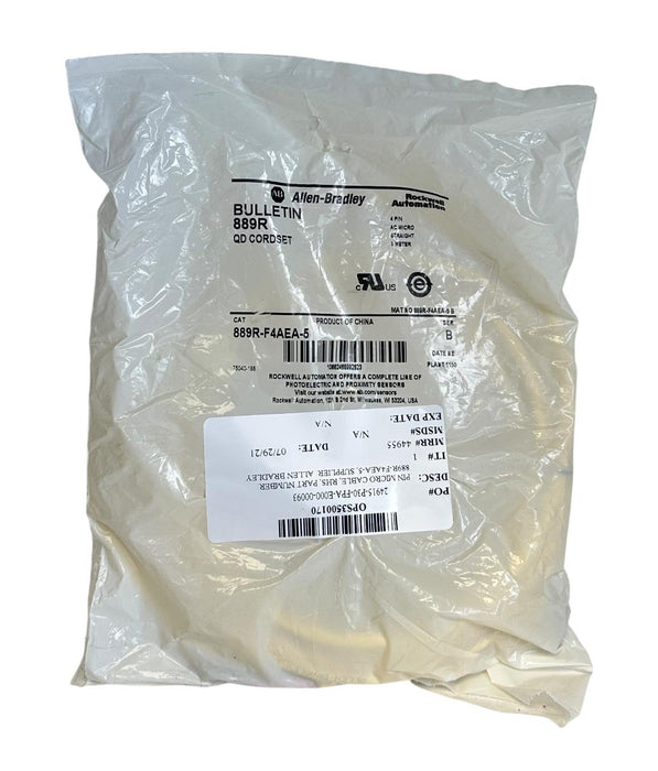 ALLEN BRADLEY 889R-F4AEA-5 /B BULLETIN 889R QD CORDSET 4-PIN AC MICRO 5M NSMP