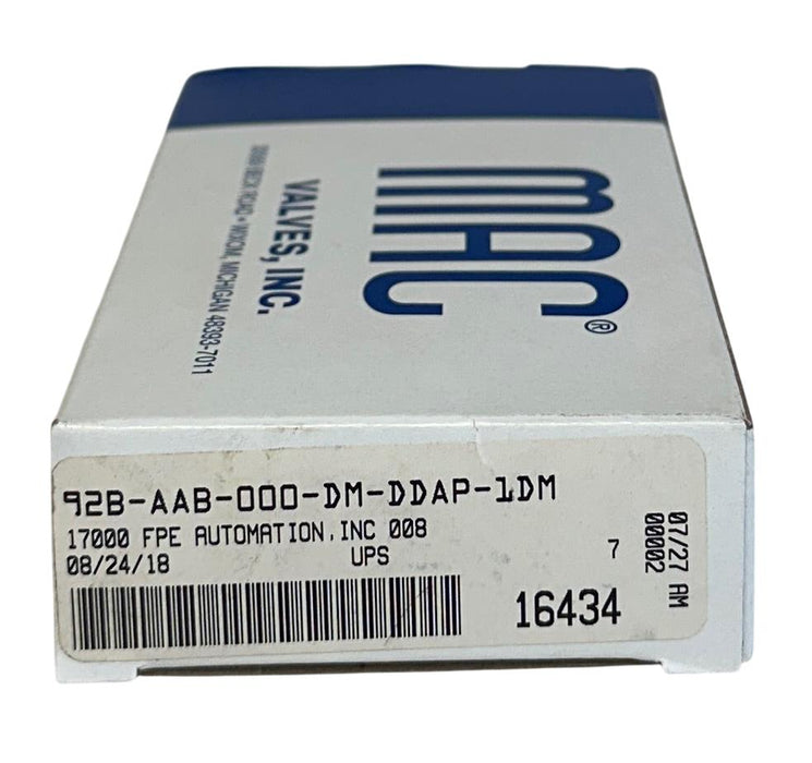 MAC 92B-AAB-000-DM-DDAP-1DM / 92BAAB000DMDDAP1DM SOLENOID VALVE 24VDC NSMP