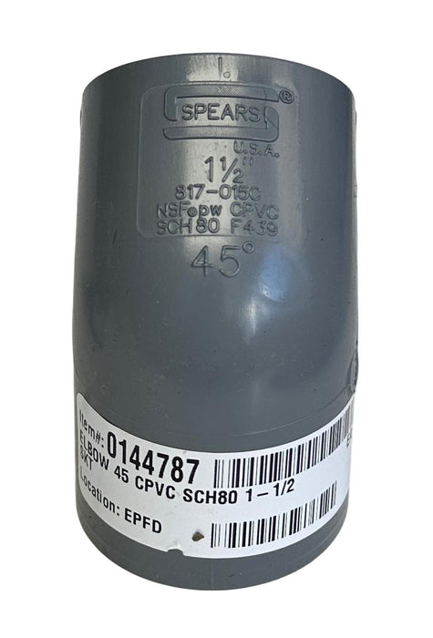 5 SPEARS 817-015C / 817015C CPVC 45 DEGREE ELBOWS 1-1/2'' SCH80 GRAY NSNP