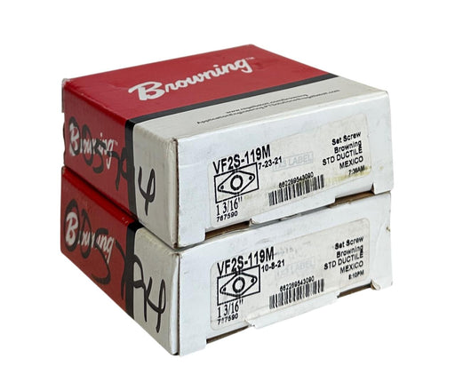 2 BROWNING VF2S-119M / 767590 2-BOLT FLANGE MOUNT BEARINGS 1-3/16'' NSMP
