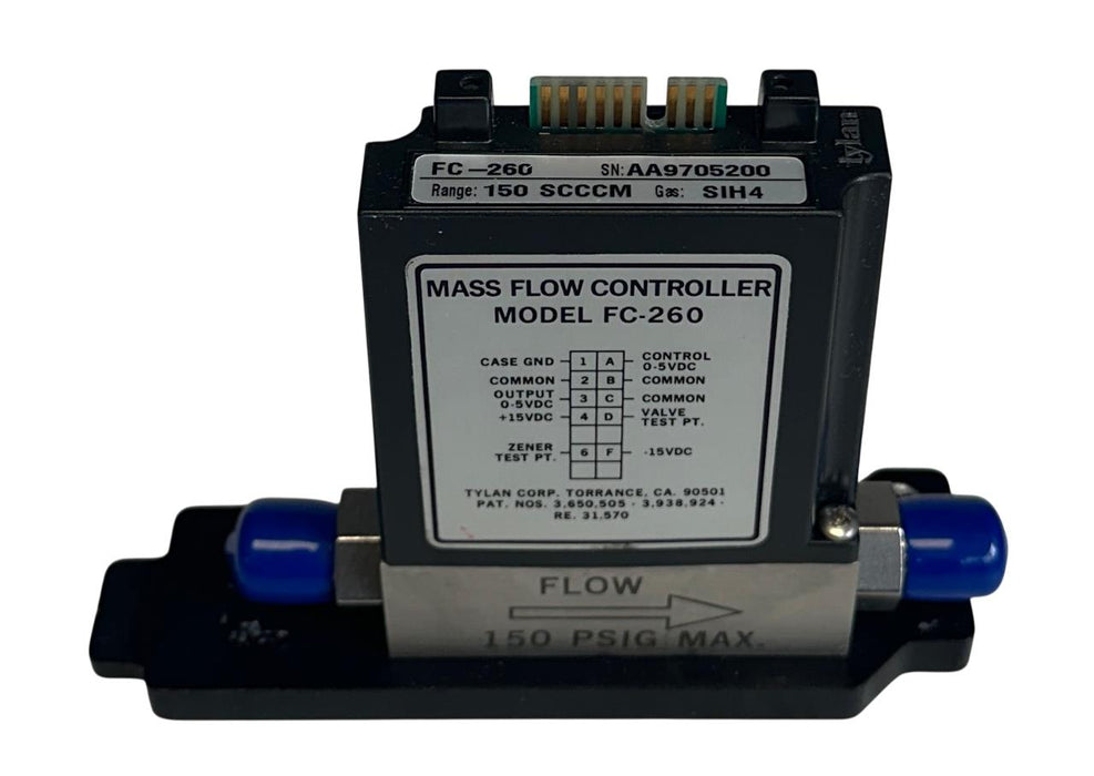 TYLAN FC-260 / FC260 260 SERIES MASS FLOW CONTROLLER 150SCCCM SIH4 USNP