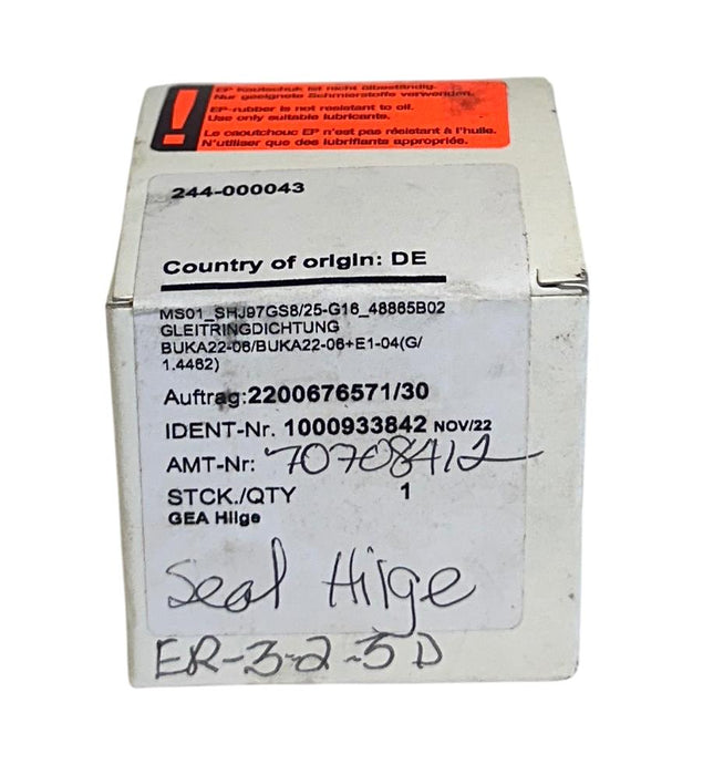 GEA HILGE 244-000043 / 244000043 PUMP MECHANICAL SEAL KIT 1000933842 NSFS