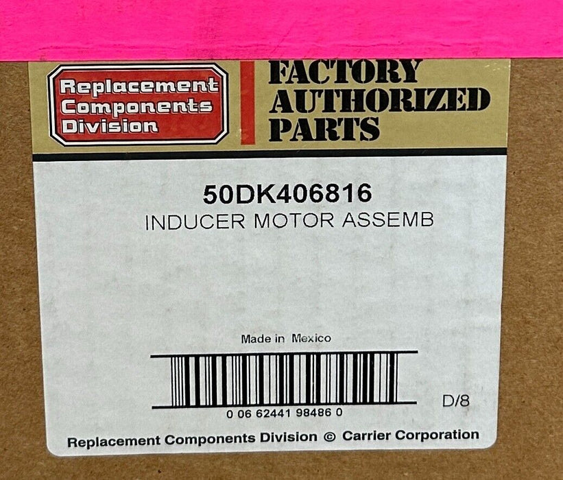 CARRIER FASCO 50DK406816 OEM INDUCER MOTOR ASSEMBLY 400/460V 50/60Hz U62B1 NSMP