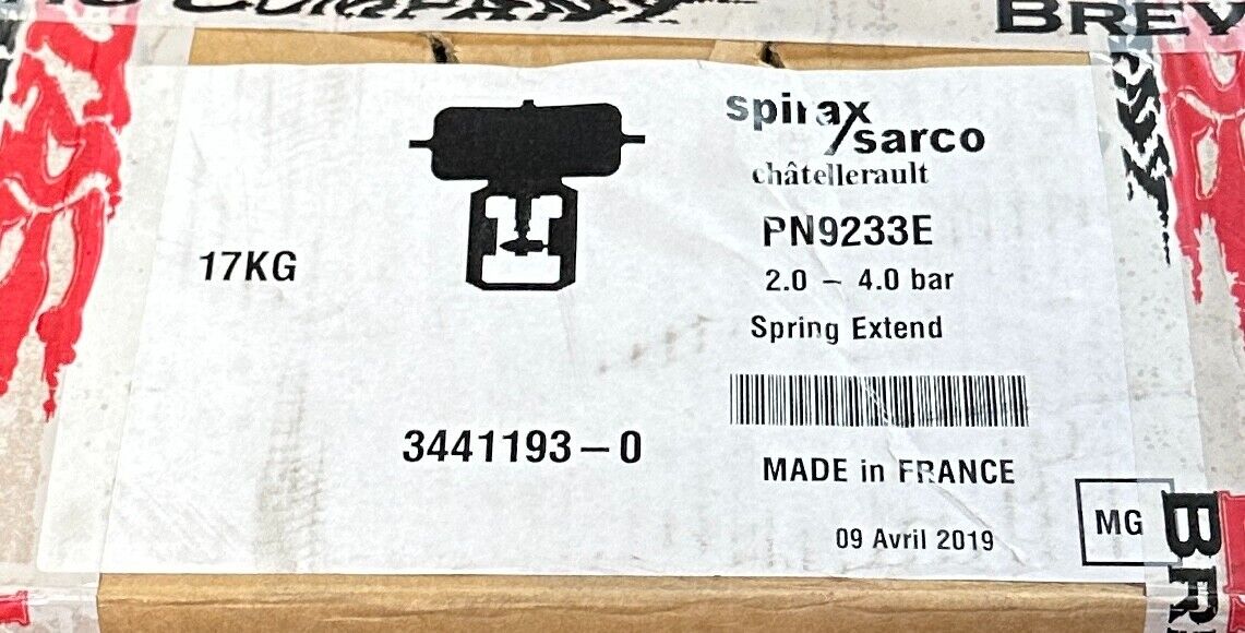 SPIRAX SARCO PN9233E / 3441193 PN9000 SERIES PNEUMATIC ACTUATOR D19/AE/MG NSMP