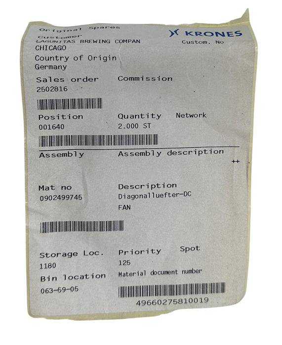 EBM-PAPST DV5214/2NU / 0902499745 DC AXIAL FAN 16-30VDC 770mA 18.5W IP68 NSNP