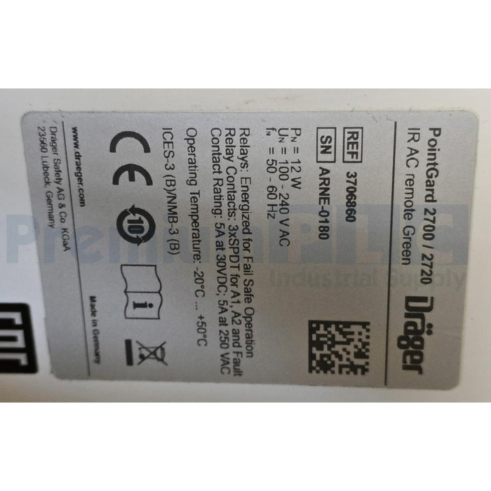DRAGER Dräger PointGard 2700 PG 2700 IR AC REMOTE GREEN DETECTION SYSTEM 3706860