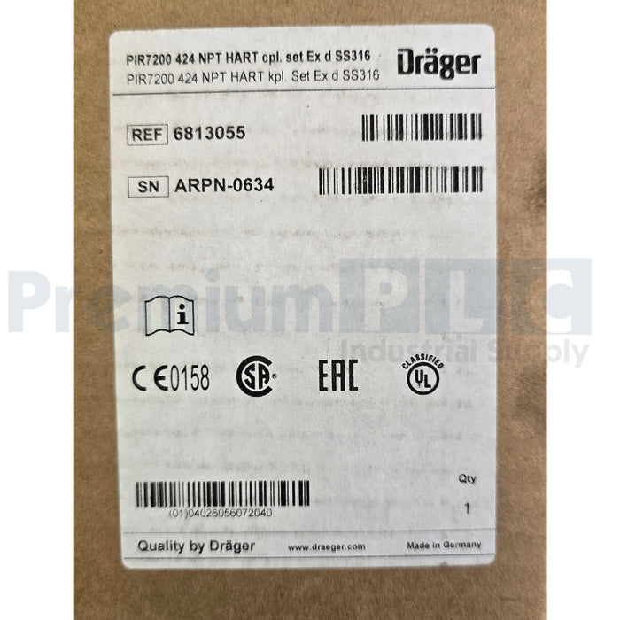 DRAGER Dräger POLYTRON 7200 PIR7200 424 NPT HART cpl. SET Ex d SS316 P/N 6813055
